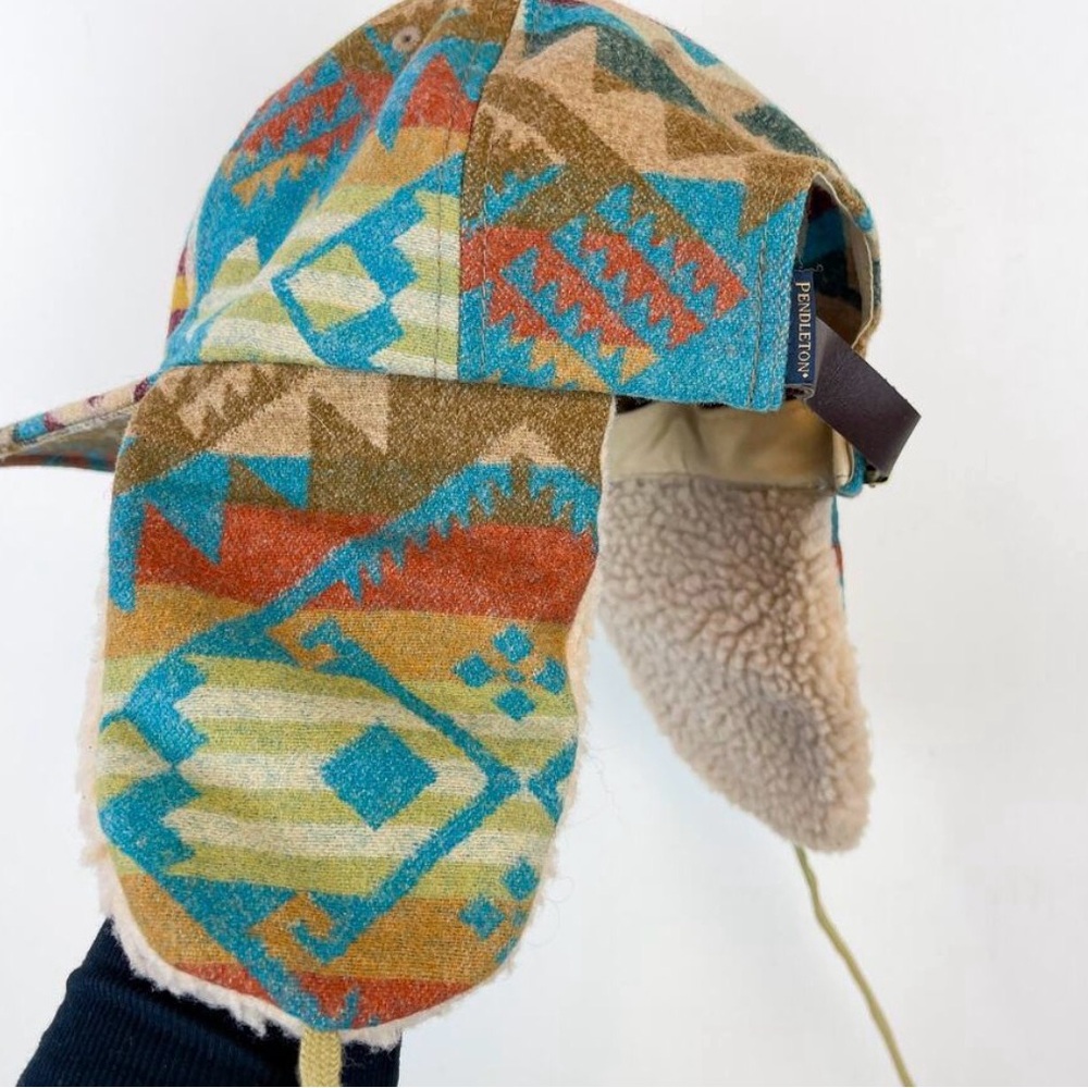 Pendleton Timberline Wool Cap Fur Lined Ear Flaps… - image 2